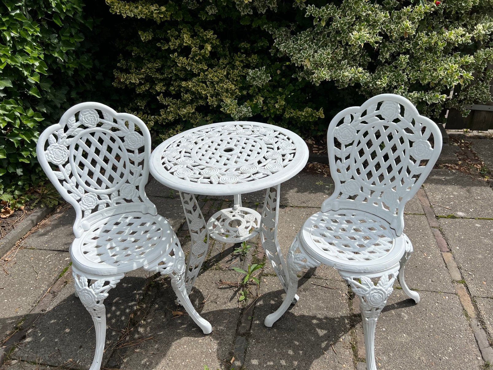 3delig metalen tuin setje, Ophalen, Gebruikt