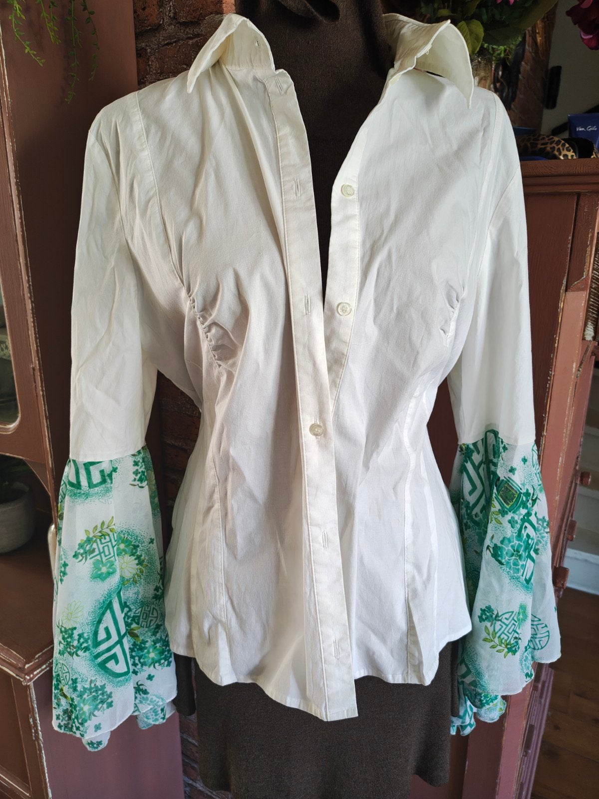 blouse met aparte mouwen maat 46 48 stretch, Ophalen of Verzenden, Zo goed als nieuw, Maat 46/48 (XL) of groter, Wit