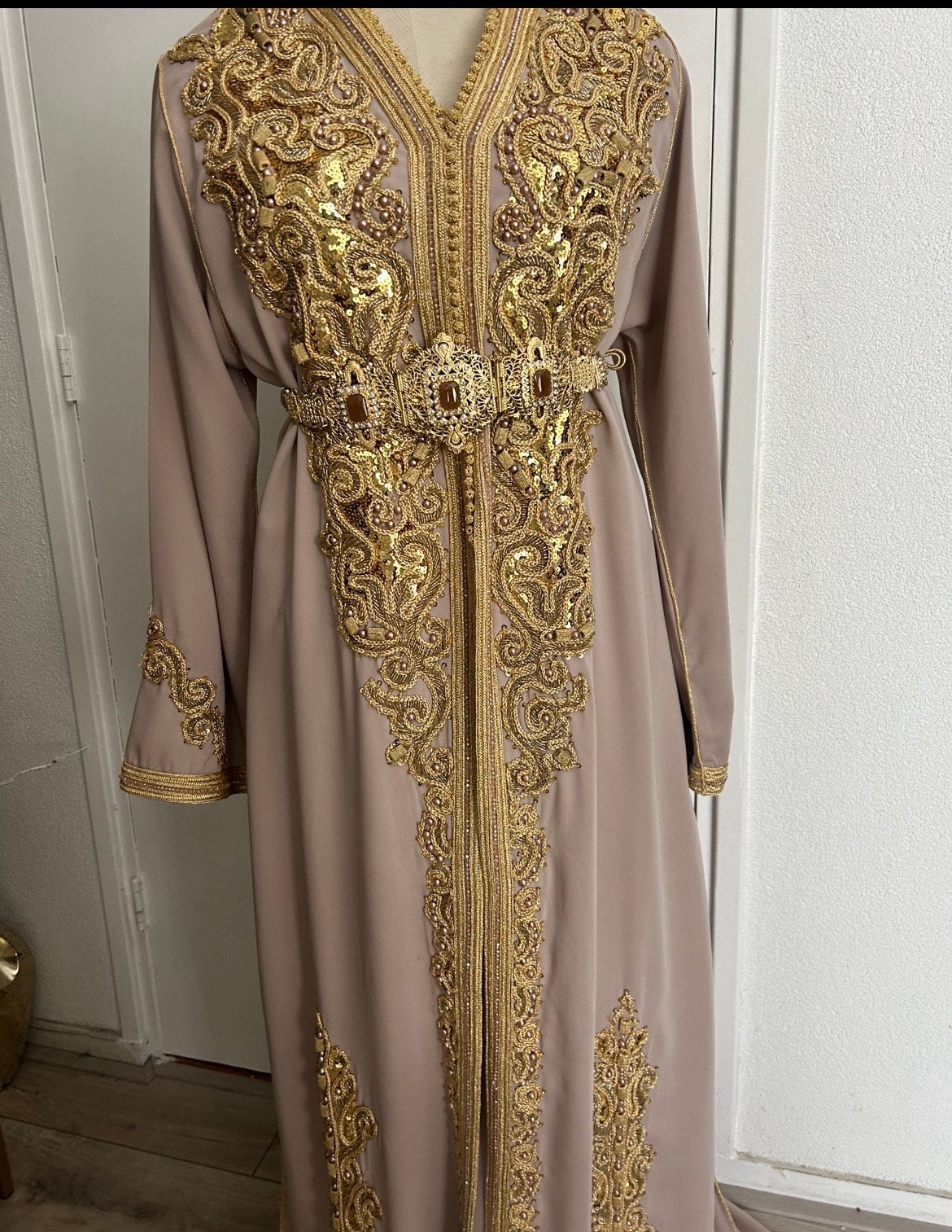 Marokkaanse jurk kaftan takchita 2 delig, Kleding | Dames, Ophalen of Verzenden, Zo goed als nieuw, Overige typen