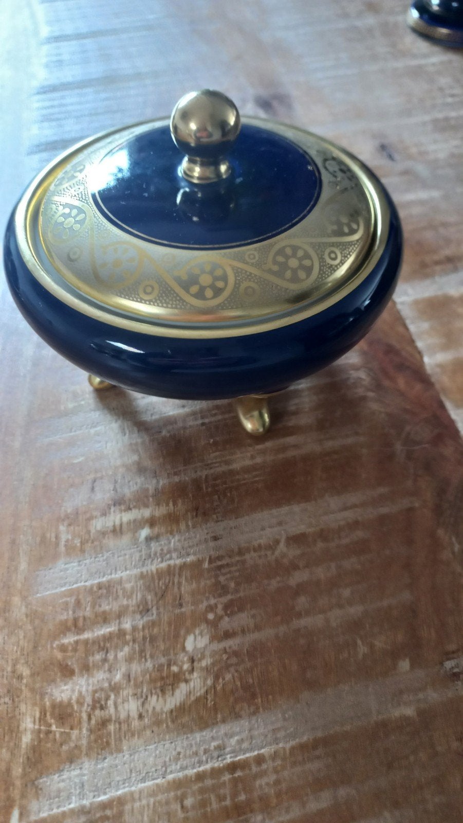 Echt cobalt Bavaria Bonbonschaal / Suikerpot, Ophalen