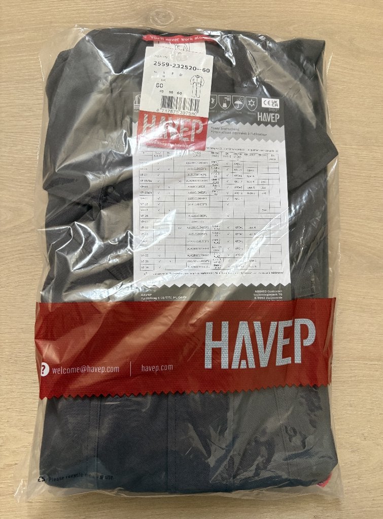 HAVEP Overall Grijs – Maat 60 – Model 2559 – NIEUW, Kleding | Heren, Ophalen of Verzenden, Nieuw, Havep