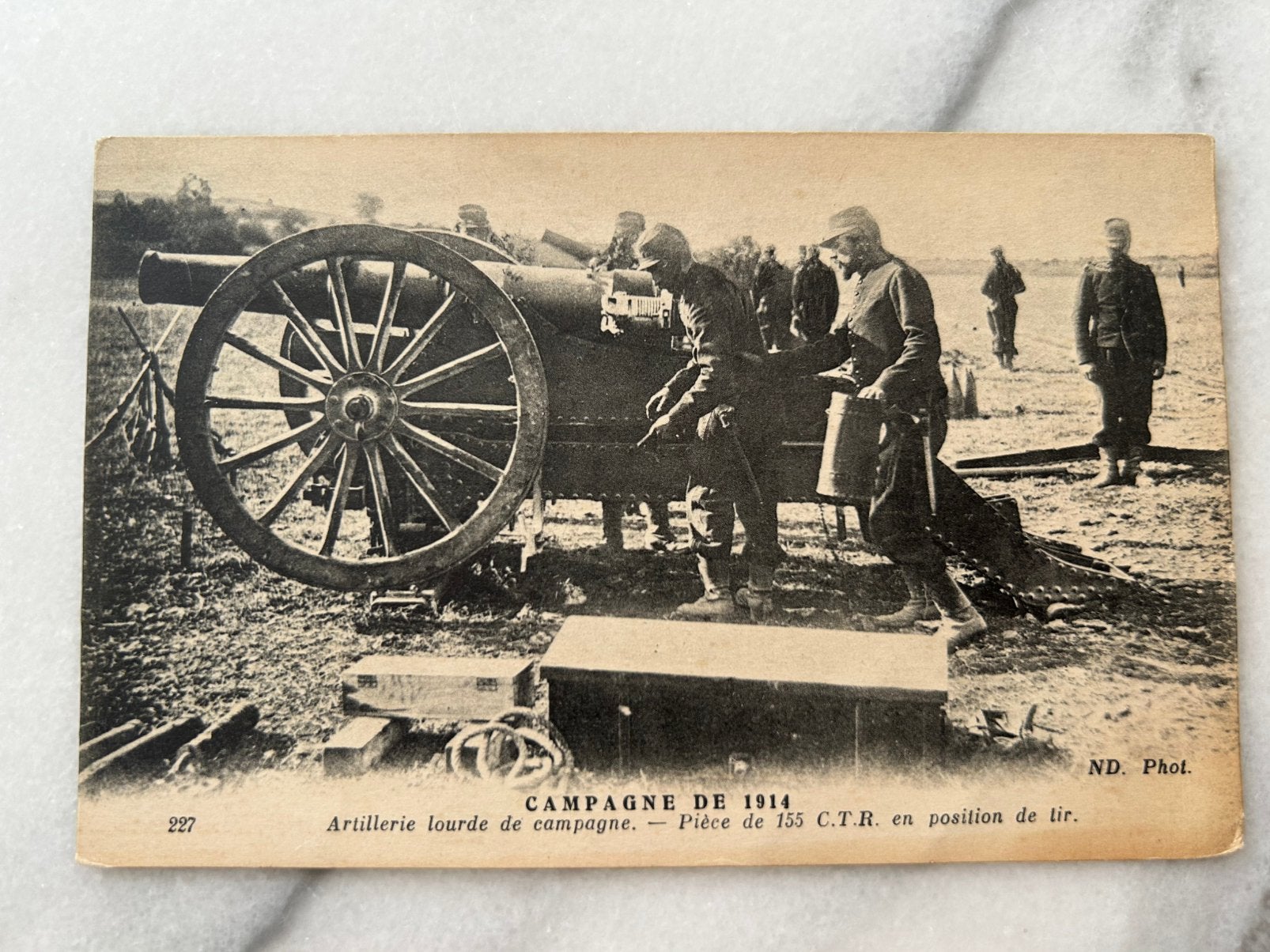 Wo1: ak campagne 1914 zwaar geschut kanon, Ophalen of Verzenden, Landmacht, Nederland, Foto of Poster