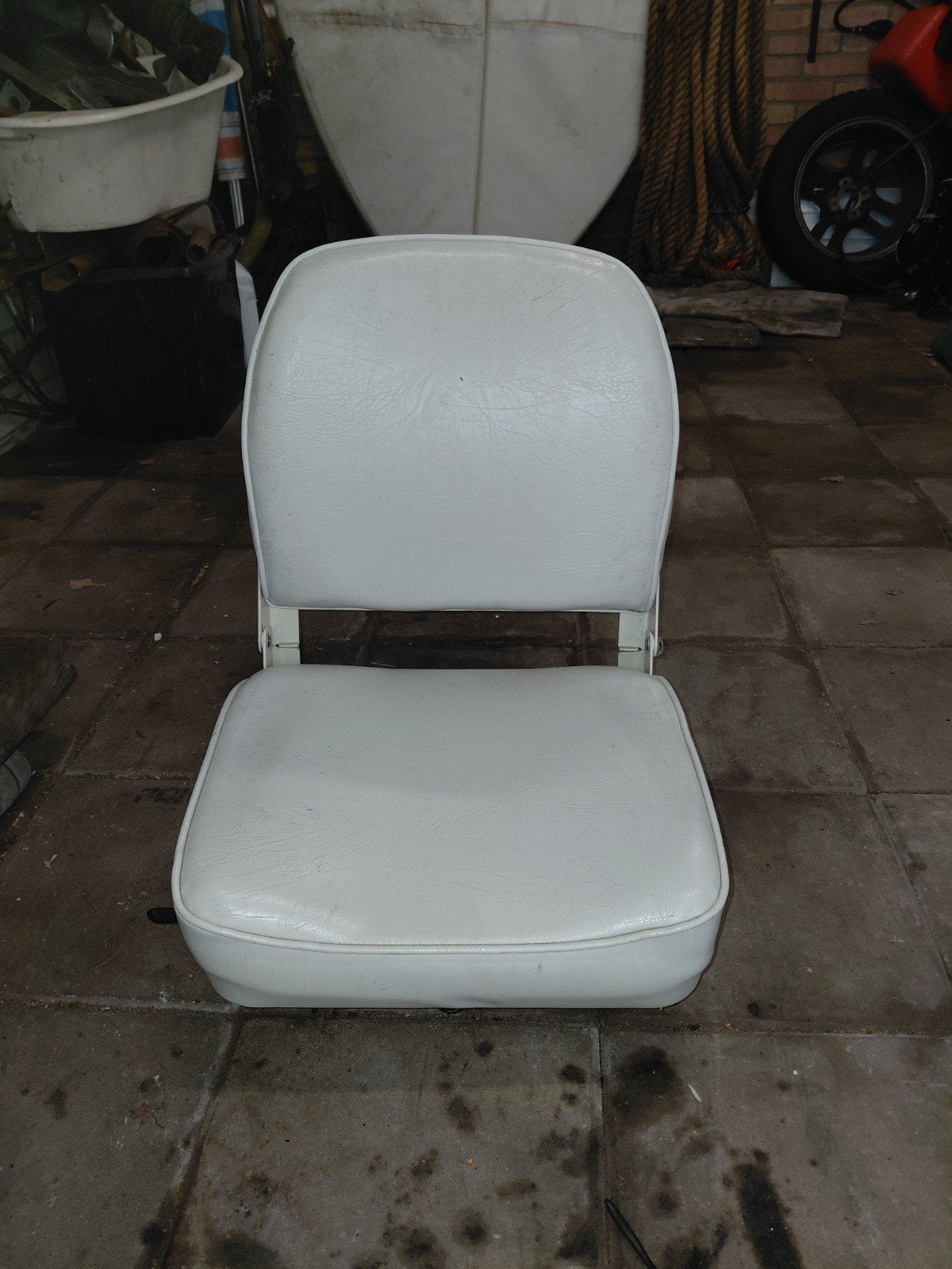 Comfortabele bootstoel - Wit, opklapbaar, Ophalen, Gebruikt, Interieur en Kussens