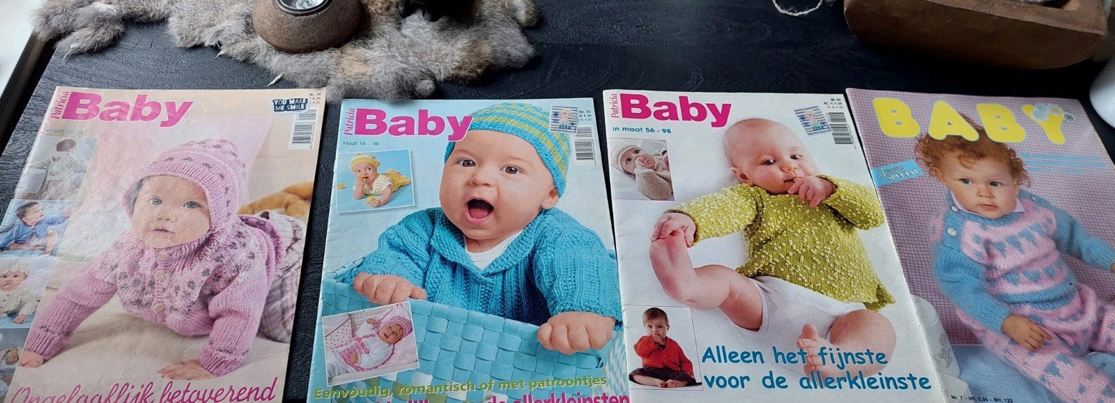 4 BABY BREIPATROON BLADEN, PATRICIA EN 1 JACQUELINE SPECIAL, Ophalen of Verzenden, Gebruikt, Breien of Haken, Patroon of Boek