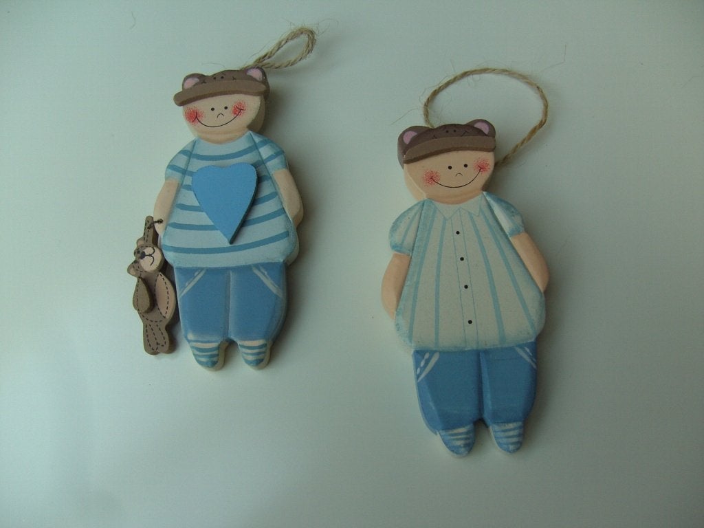 ORNAMENT JONGEN 2 DLG SET NIEUW, Kraamcadeau, -, -, Nieuw