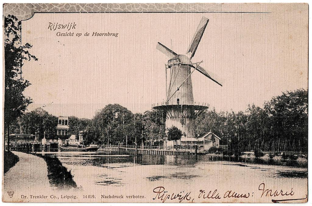Rijswijk ZH 38, Gezicht op de Hoornbrug, gelopen 1903,, Verzenden, Voor 1920, Gelopen, Zuid-Holland