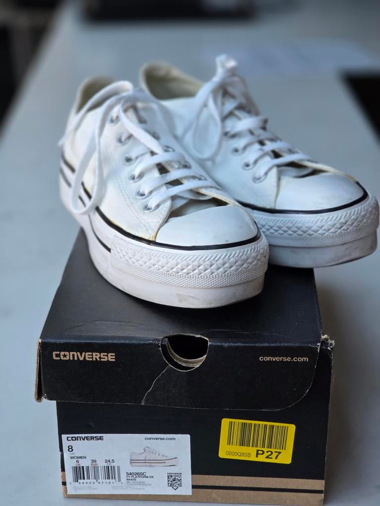 Converse Chuck Taylor All Star Platform maat 39, valt groot, Kleding | Dames, Schoenen, Wit, Ophalen of Verzenden, Converse All Stars