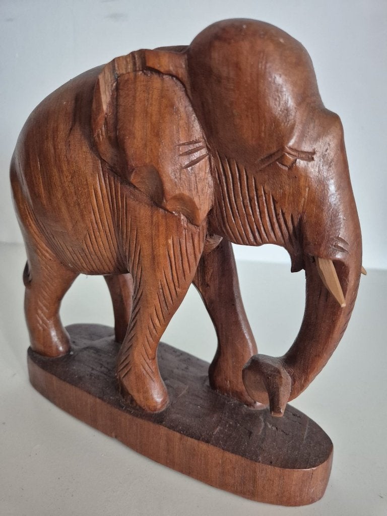 houten olifant - thailand, Antiek en Kunst, Ophalen, Azië, Hout, Houtsnijwerk