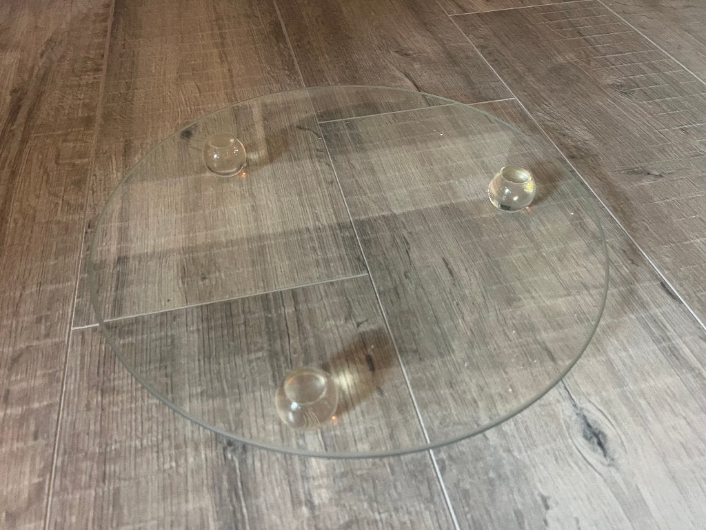 Vintage glazen design leonardo taartplateau taartschaal rond, Op voet, Schaal, Rond, Ophalen of Verzenden