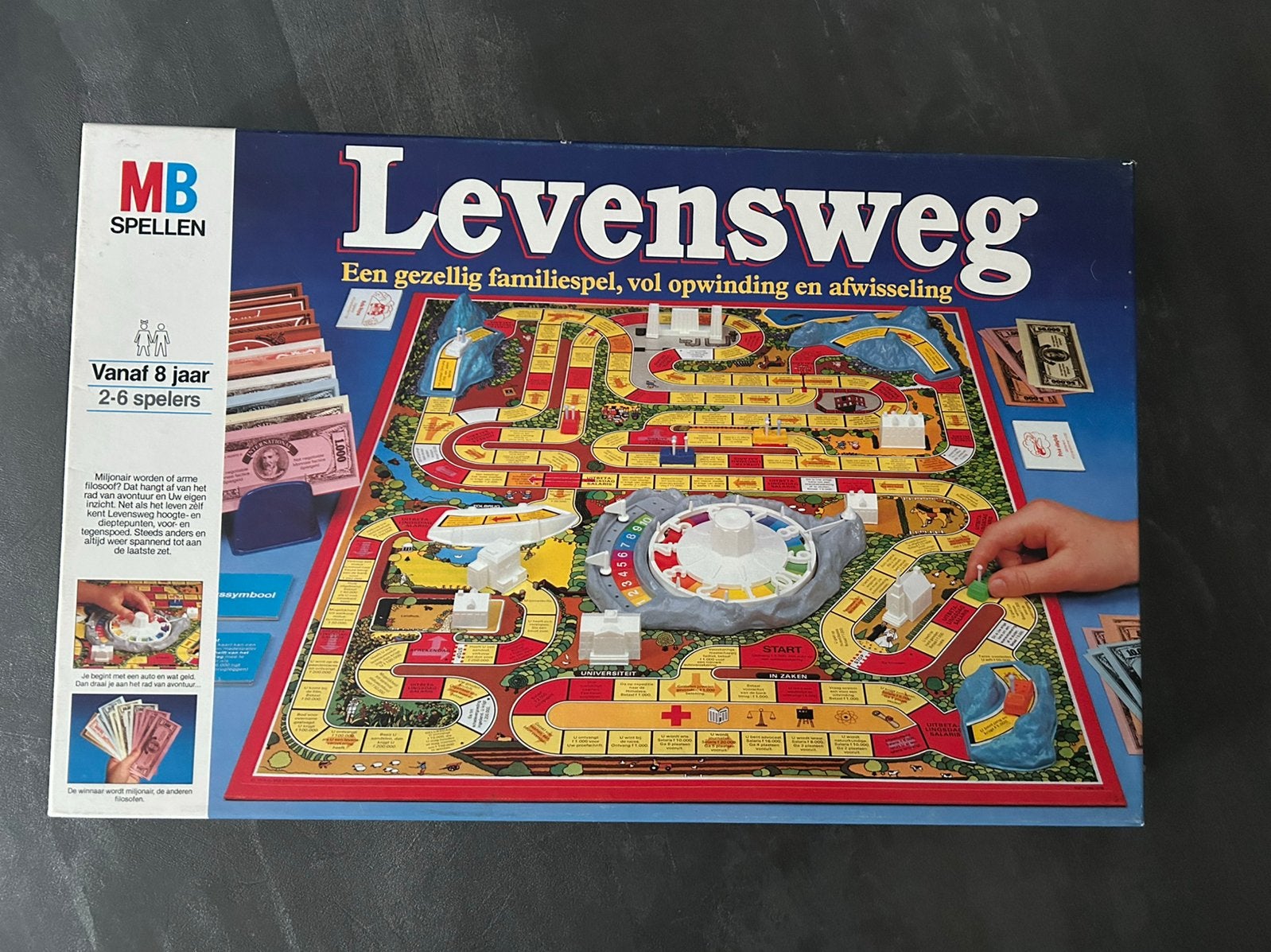 Vintage bordspel “ Levensweg “ van MB in nieuwstaat! (1985), Hobby en Vrije tijd, Gezelschapsspellen | Bordspellen, Ophalen of Verzenden