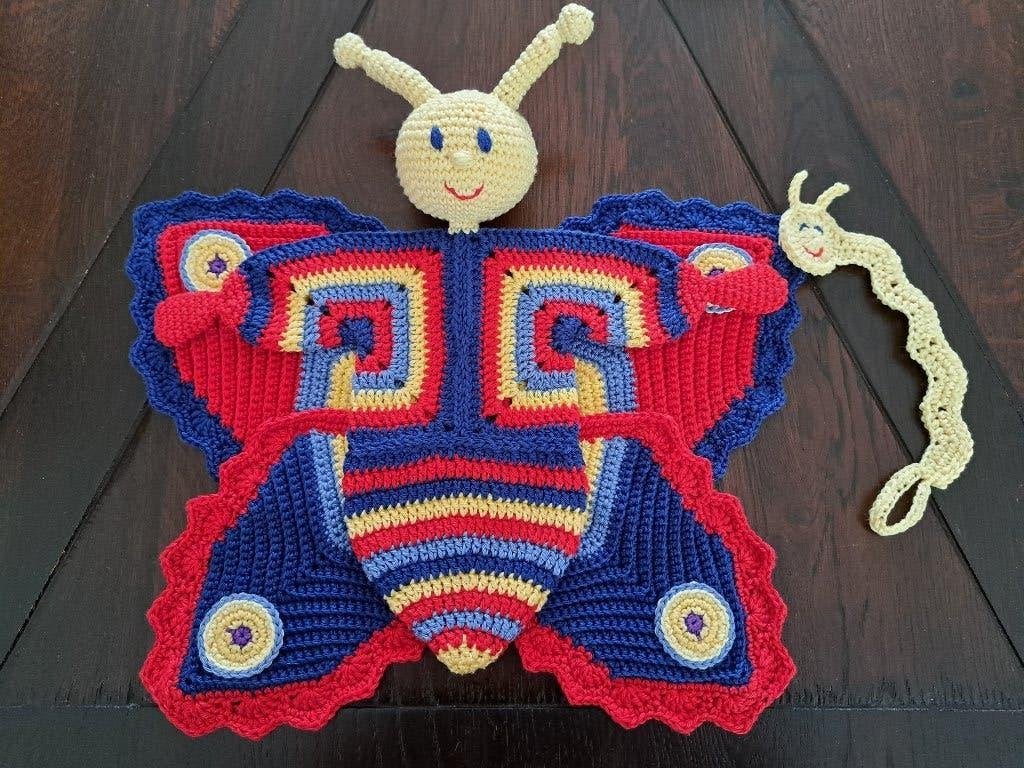 Vlinder met rups speenkoord knuffel pop speen, Ophalen of Verzenden, Nieuw, Kraamcadeau