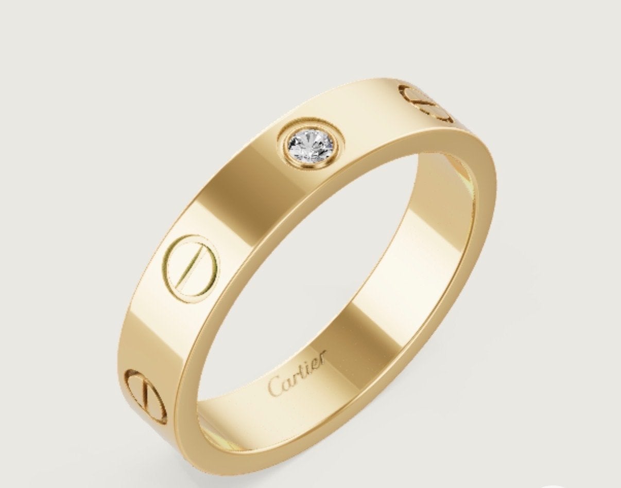 Cartier LOVE ring, met 1 diamant, Sieraden, Tassen en Uiterlijk, Ringen, Ophalen of Verzenden, Zo goed als nieuw, 17 tot 18, Dame of Heer