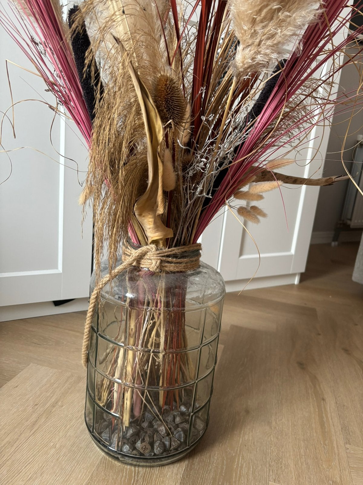 Droogbloemen boeket inclusief vaas, Ophalen, Zo goed als nieuw