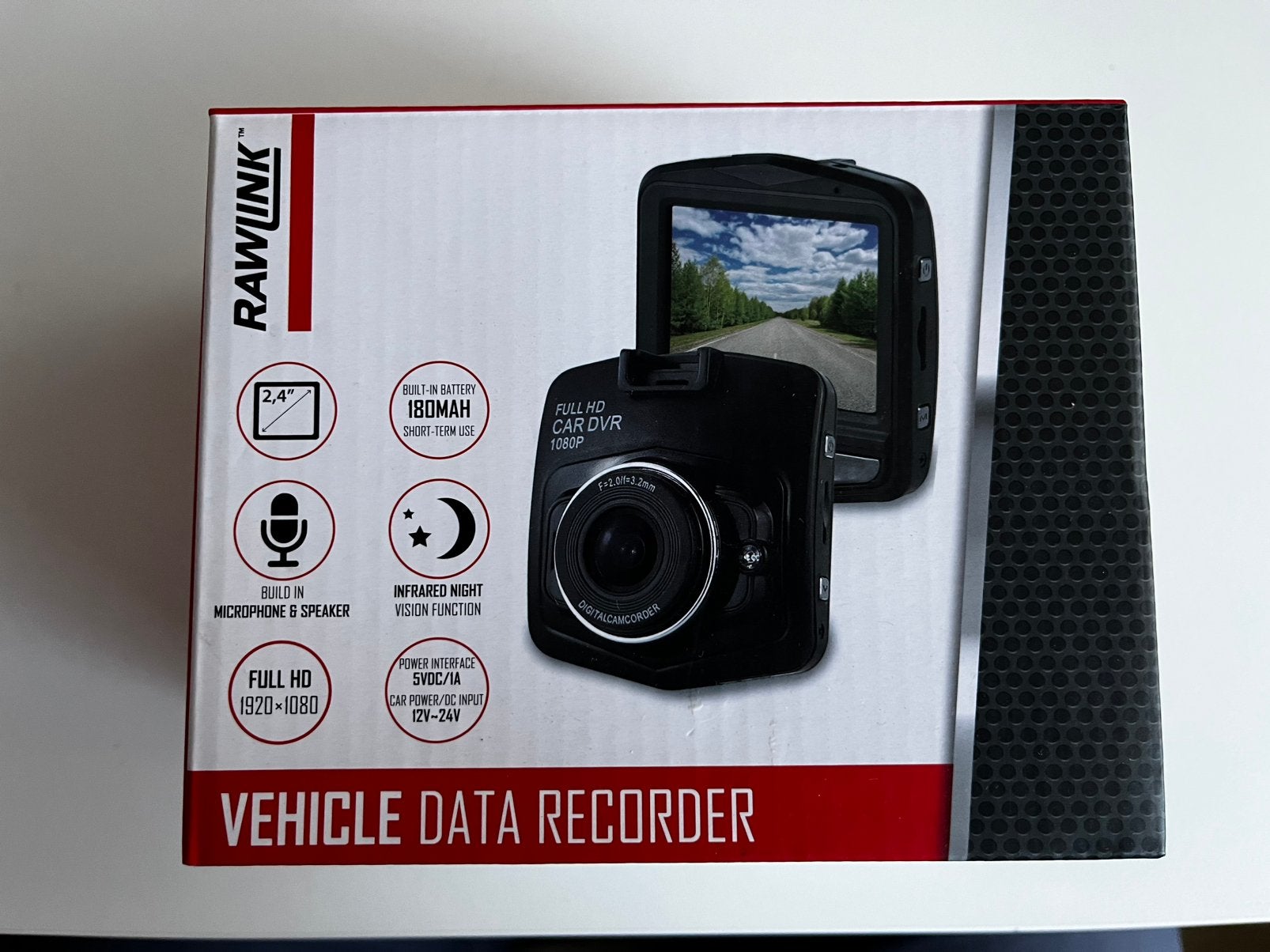 Rawlink dashcam full HD 2,4 inch scherm, Ophalen of Verzenden, Zo goed als nieuw