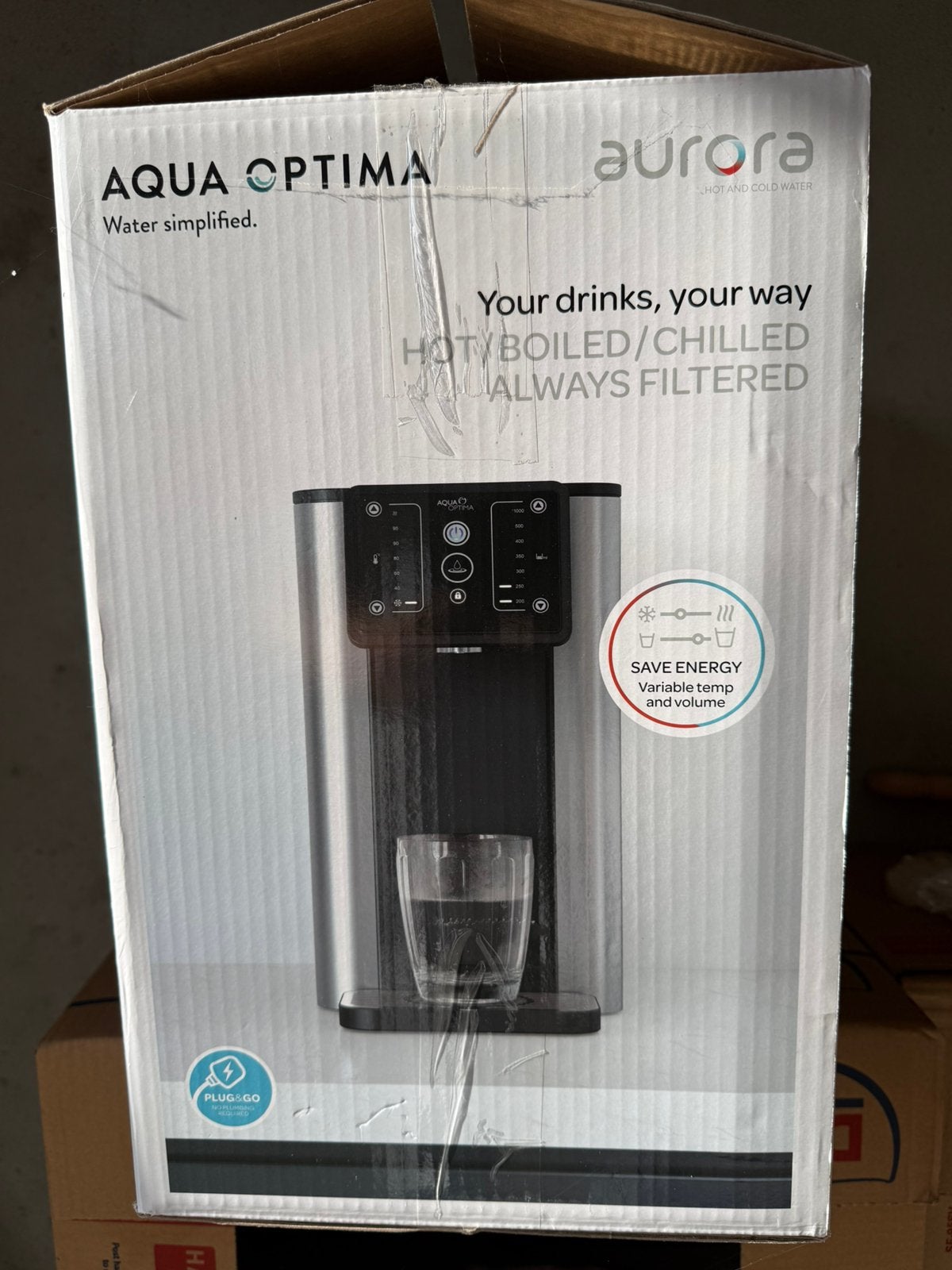 2 x Aqua optima 3 in 1 warm/koud/gefilterd met 12 filters, Ophalen of Verzenden, Zo goed als nieuw, Waterkoeler