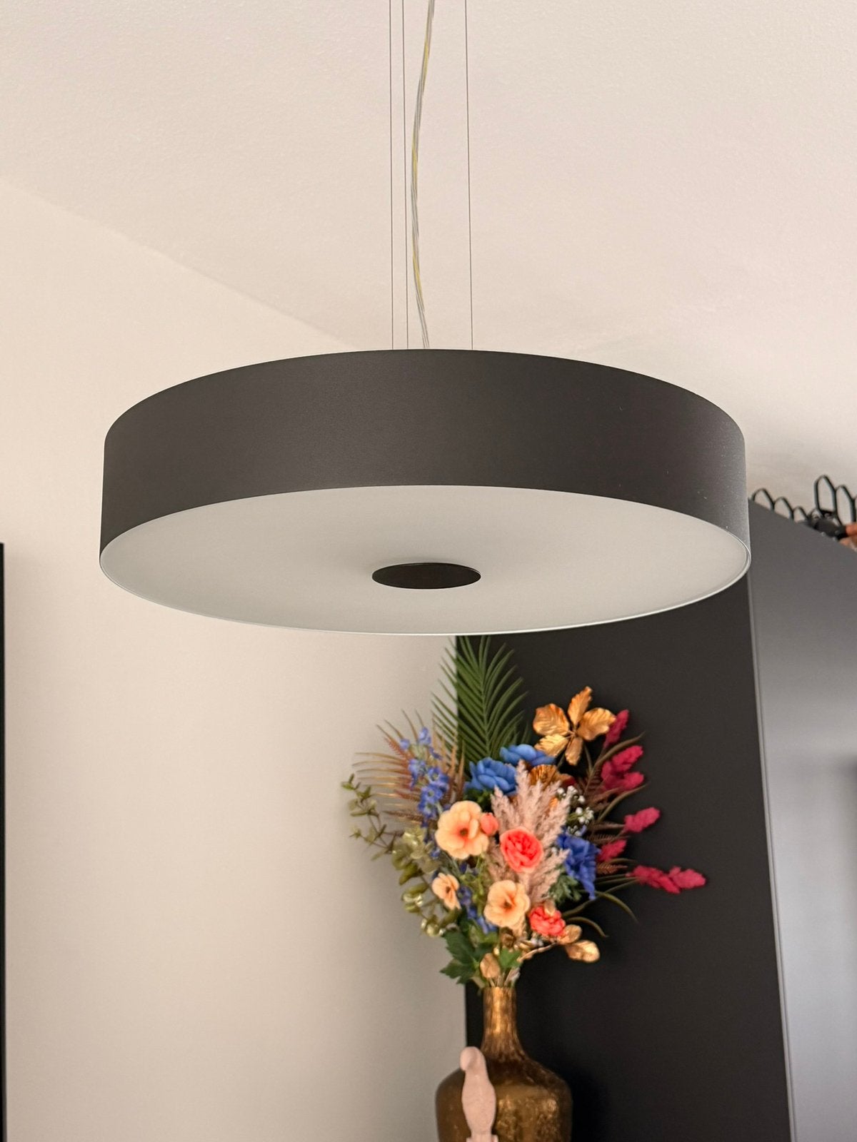 Zwart Philips hue Fair hanglamp, Ophalen, Gebruikt, Glas, Overige fittingen