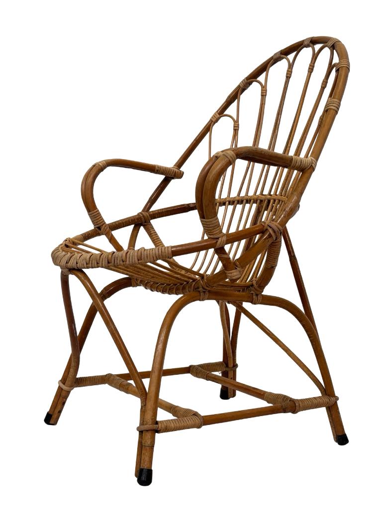 Vintage Rotan Stoel Dirk Van Sliedregt Rohe Noordwolde, Ophalen, Gebruikt, Bruin, Vintage
