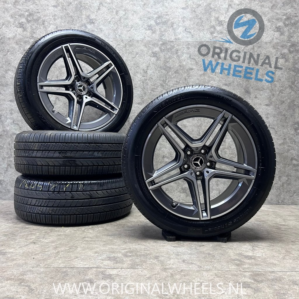 19 inch originele AMG velgen + zomerbanden Mercedes S klasse, 19 inch, Gebruikt, 255 mm, Banden en Velgen
