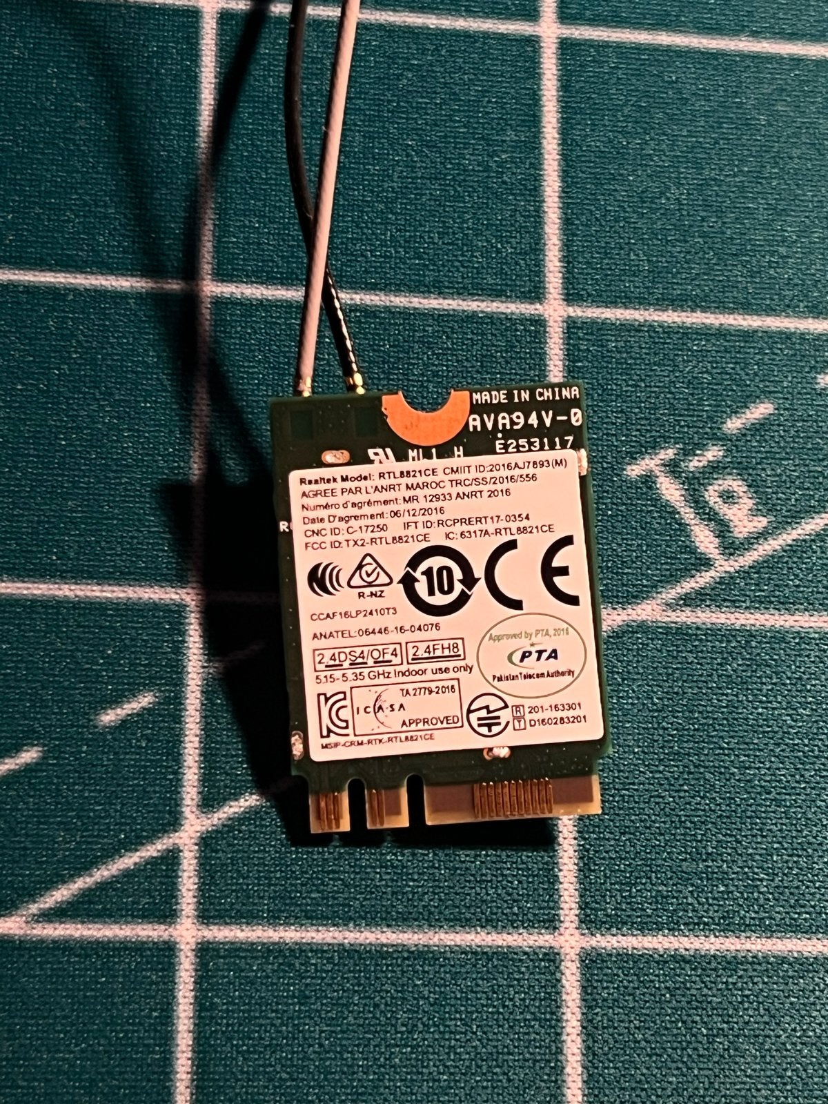 Realtek 8821ce M.2 WiFi Adapter met Antenne, Computers en Software, Ophalen of Verzenden, Gebruikt, Intern