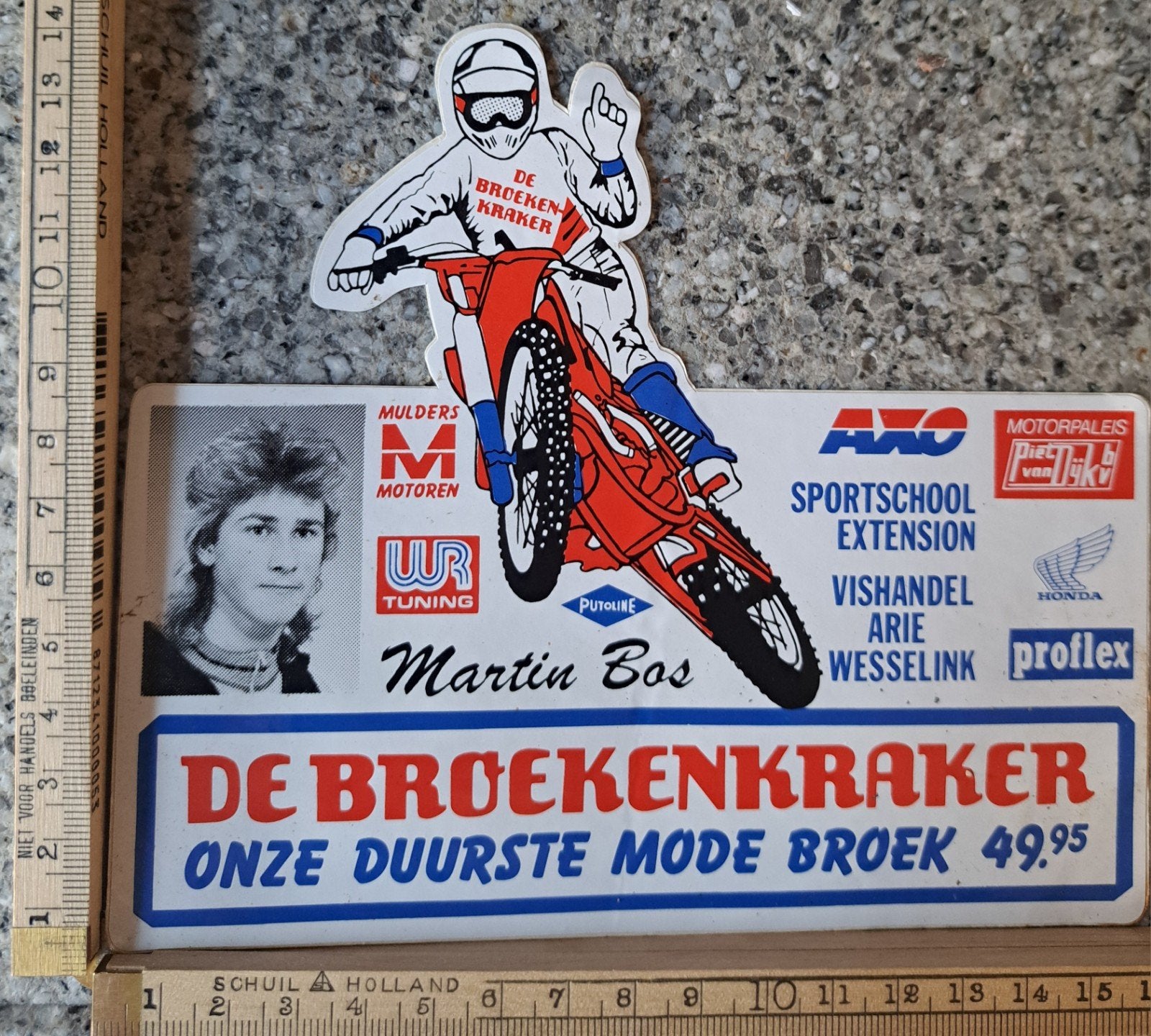 vintage sticker motorcross crossmotor Martin Bos Honda, Ophalen of Verzenden, Zo goed als nieuw