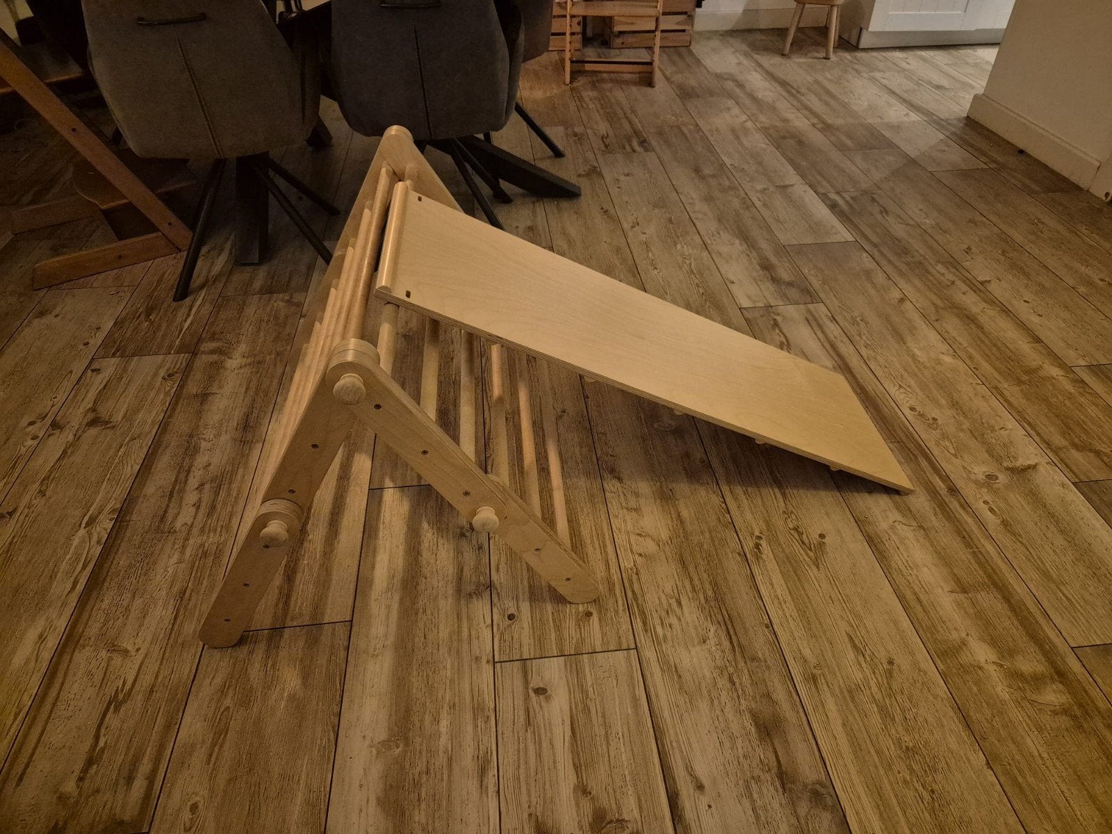 Houten Klimrek met Glijbaan voor Kinderen, Kinderen en Baby's, Ophalen, Zo goed als nieuw, Klimwand