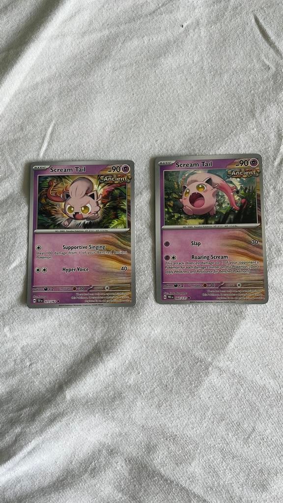Pokemon collectie 2 scream tail kaarten, Ophalen of Verzenden, Nieuw, Meerdere kaarten