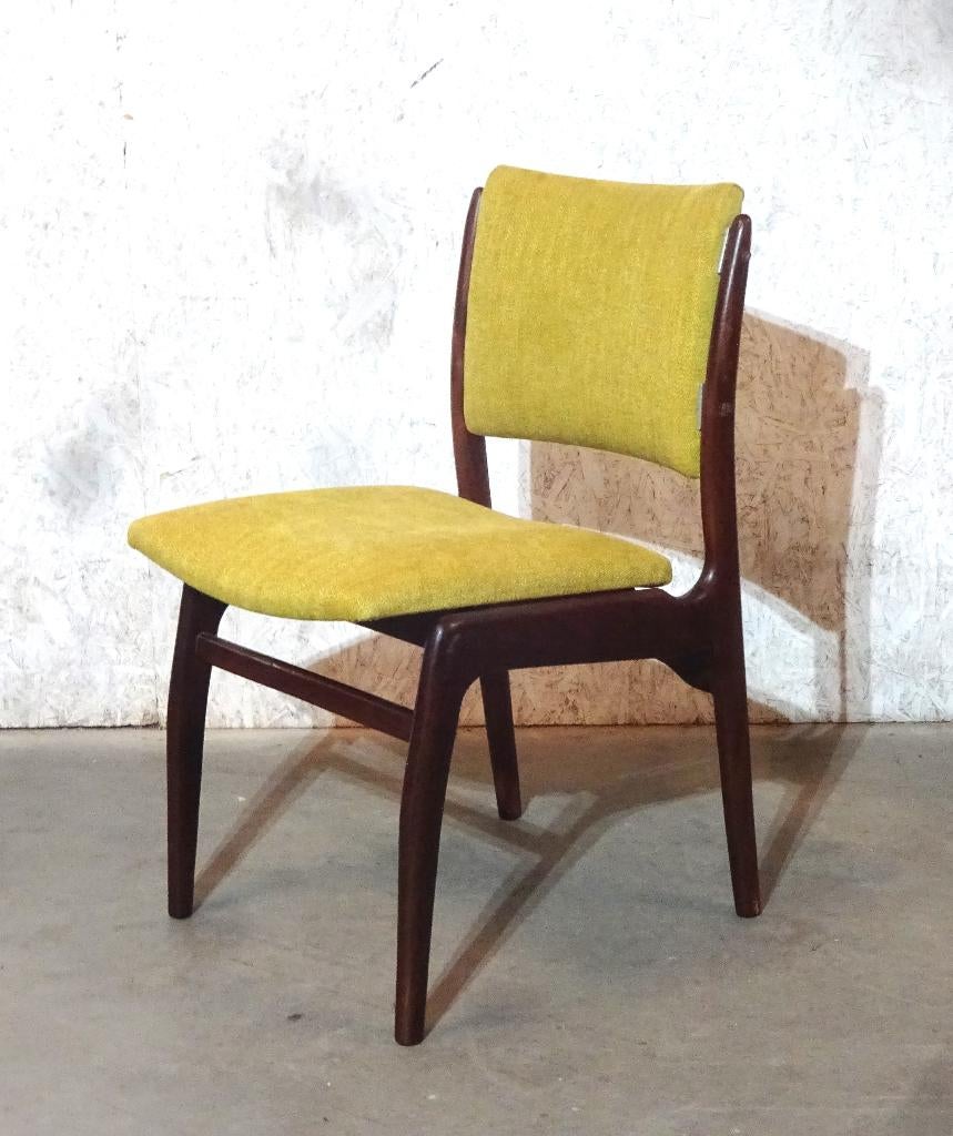 4 Retro vintage Deense eetkamerstoelen stoelen Eric Buch, Huis en Inrichting, Stoelen, Overige materialen, Overige kleuren, Ophalen of Verzenden