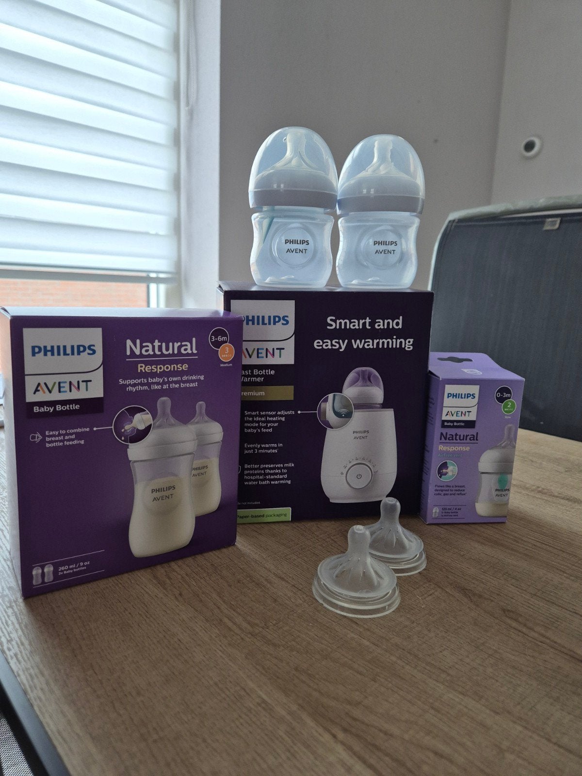 Philips Avent Babyfles, Flessenwarmer en Spenen Set, Ophalen, Nieuw, Babyfles, Philips Avent