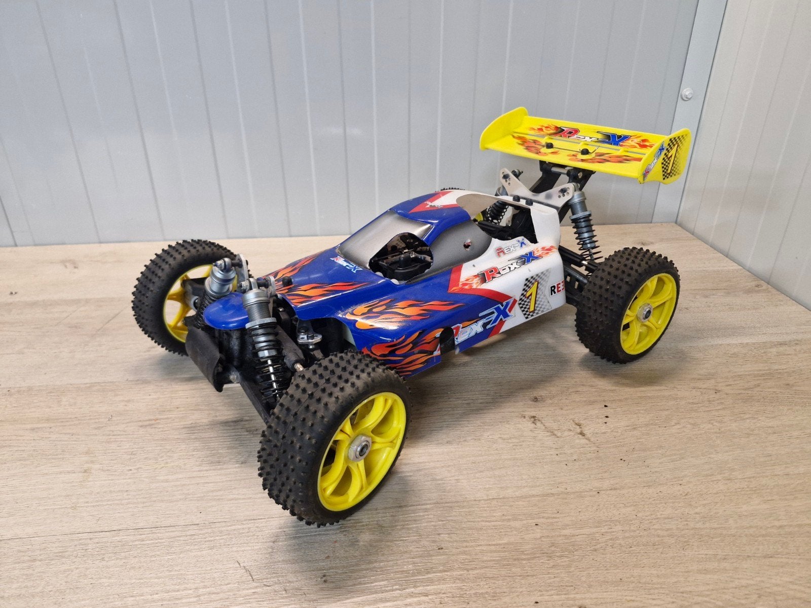 reely Rex x chassis 1/8, Ophalen of Verzenden, Gebruikt, Nitro, Auto onroad