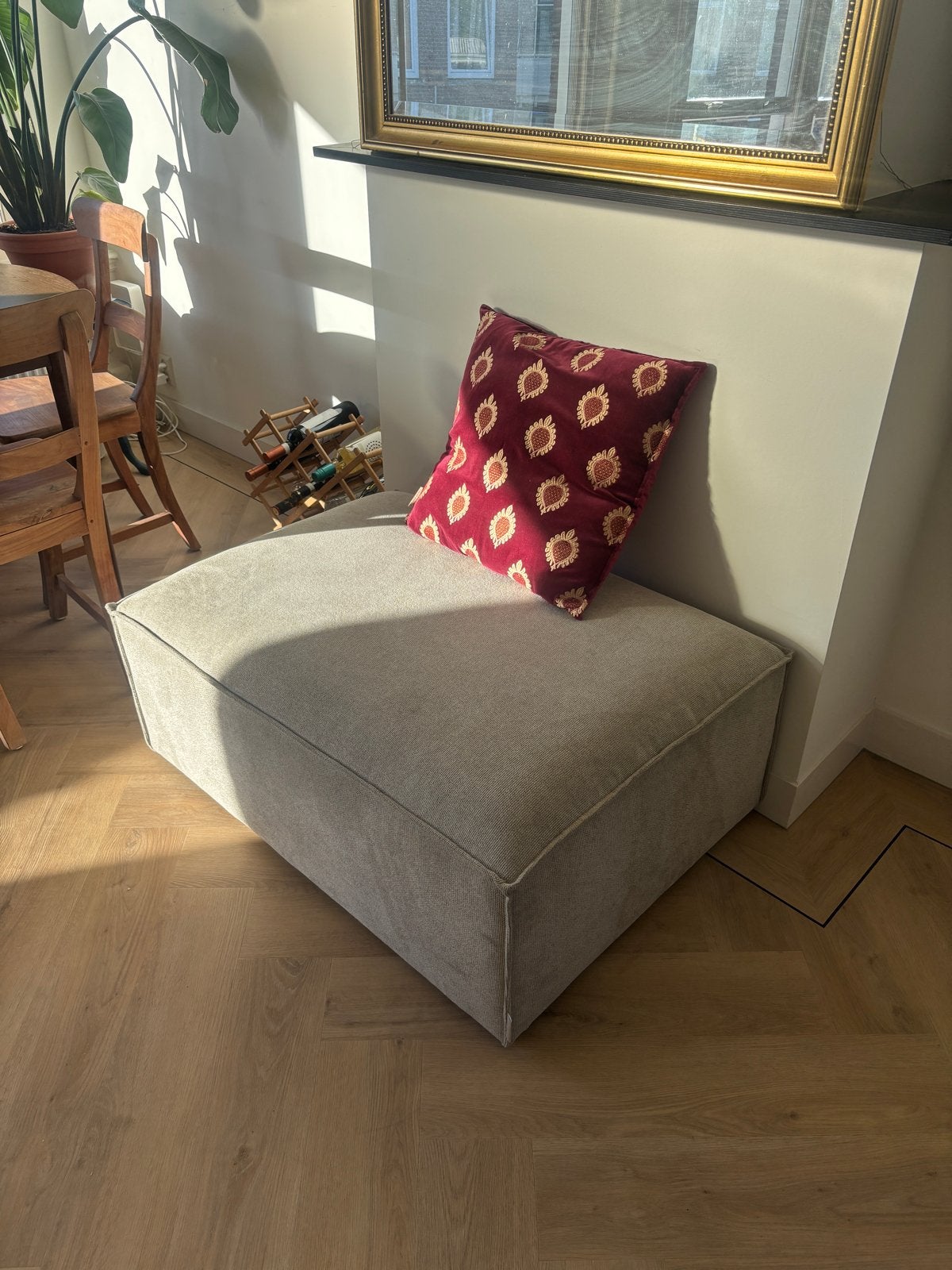 NOUS Living hocker (modulair) Igor - beige, Huis en Inrichting, Ophalen, Vierkant, Zo goed als nieuw, Stof