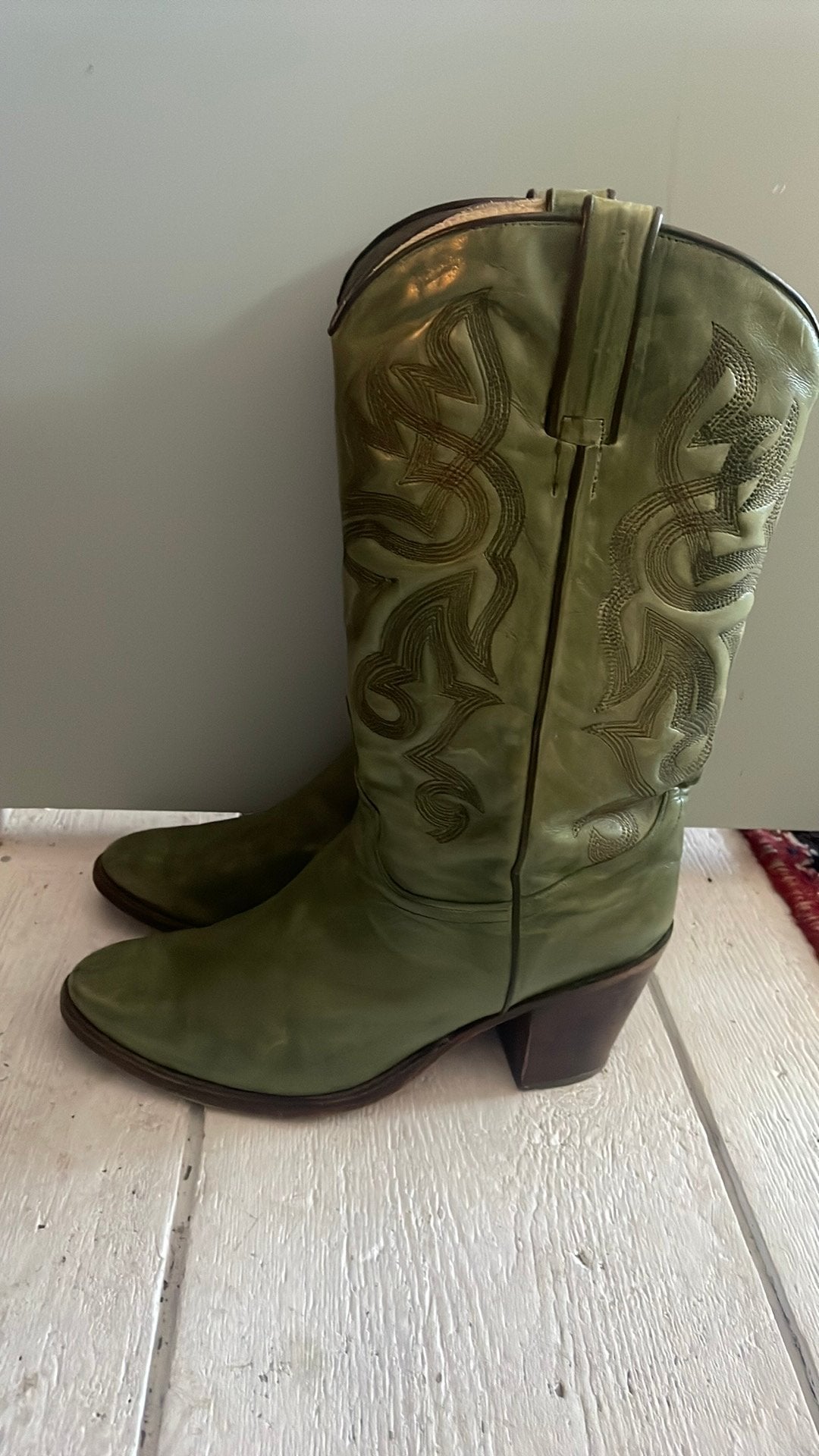 Tony Mora cowboylaarzen groen halfhoog maat 40, Hoge laarzen, Ophalen of Verzenden, Gedragen, Groen