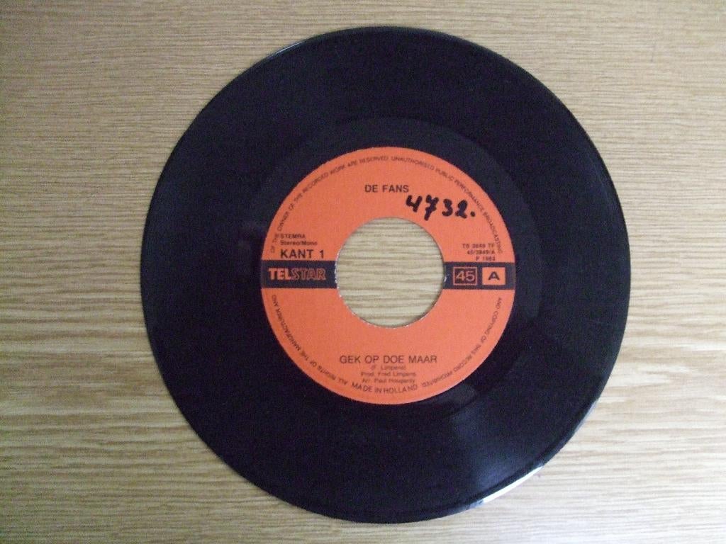 TELSTAR 3849   DE FANS     GEK OP DOE MAAR, 7 inch, Ophalen of Verzenden, Zo goed als nieuw, Nederlandstalig