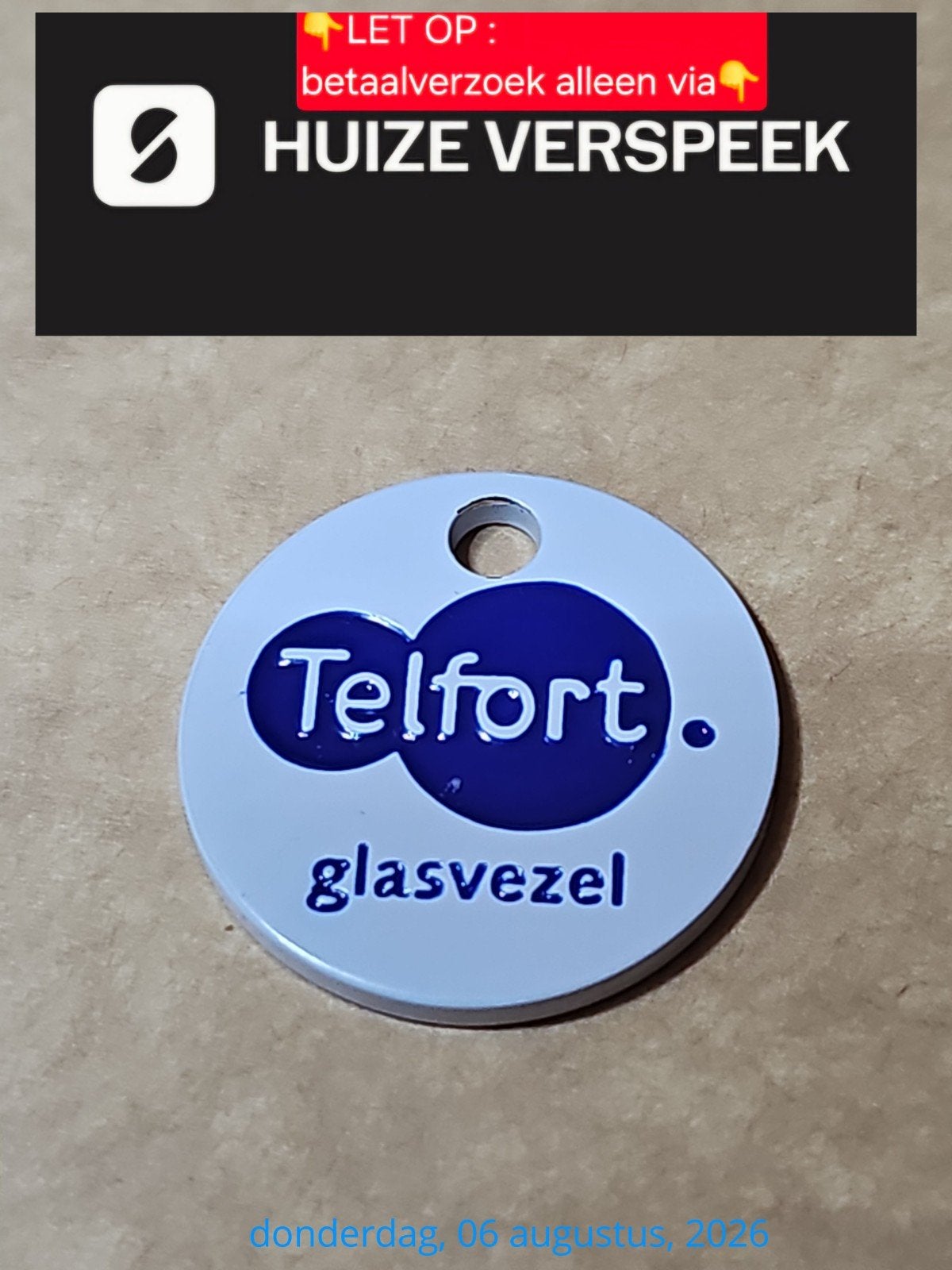 ( ͡• ͜ʖ ͡•)️ telfort glasvezel: WINKELWAGENMUNTJE, Verzamelen, Winkelwagenmuntjes, Verzenden