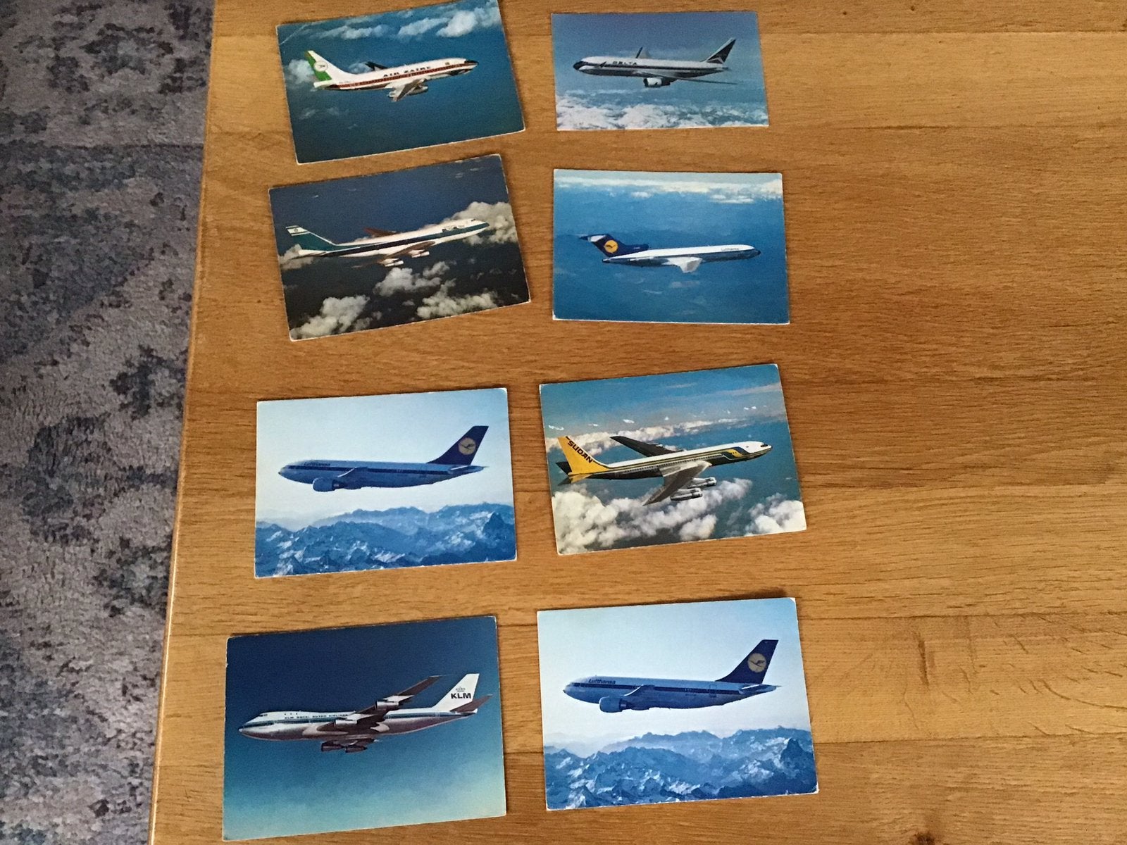 Ansichtkaart 8 verschillende vliegtuigen ,ongelopen, Ophalen of Verzenden, Zo goed als nieuw, Kaart, Foto of Prent