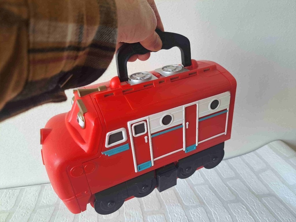 Chuggington Wilson trein opbergkoffer met 17 vakken, Ophalen of Verzenden, Gebruikt