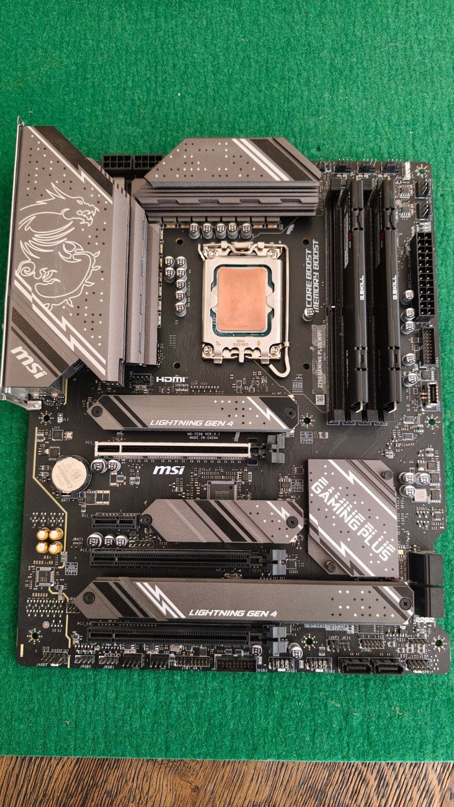 MSI Z790 GAMING PLUS WIFI motherboard met INTEL I9 12900K, Computers en Software, LGA 1700, Ophalen of Verzenden, Zo goed als nieuw
