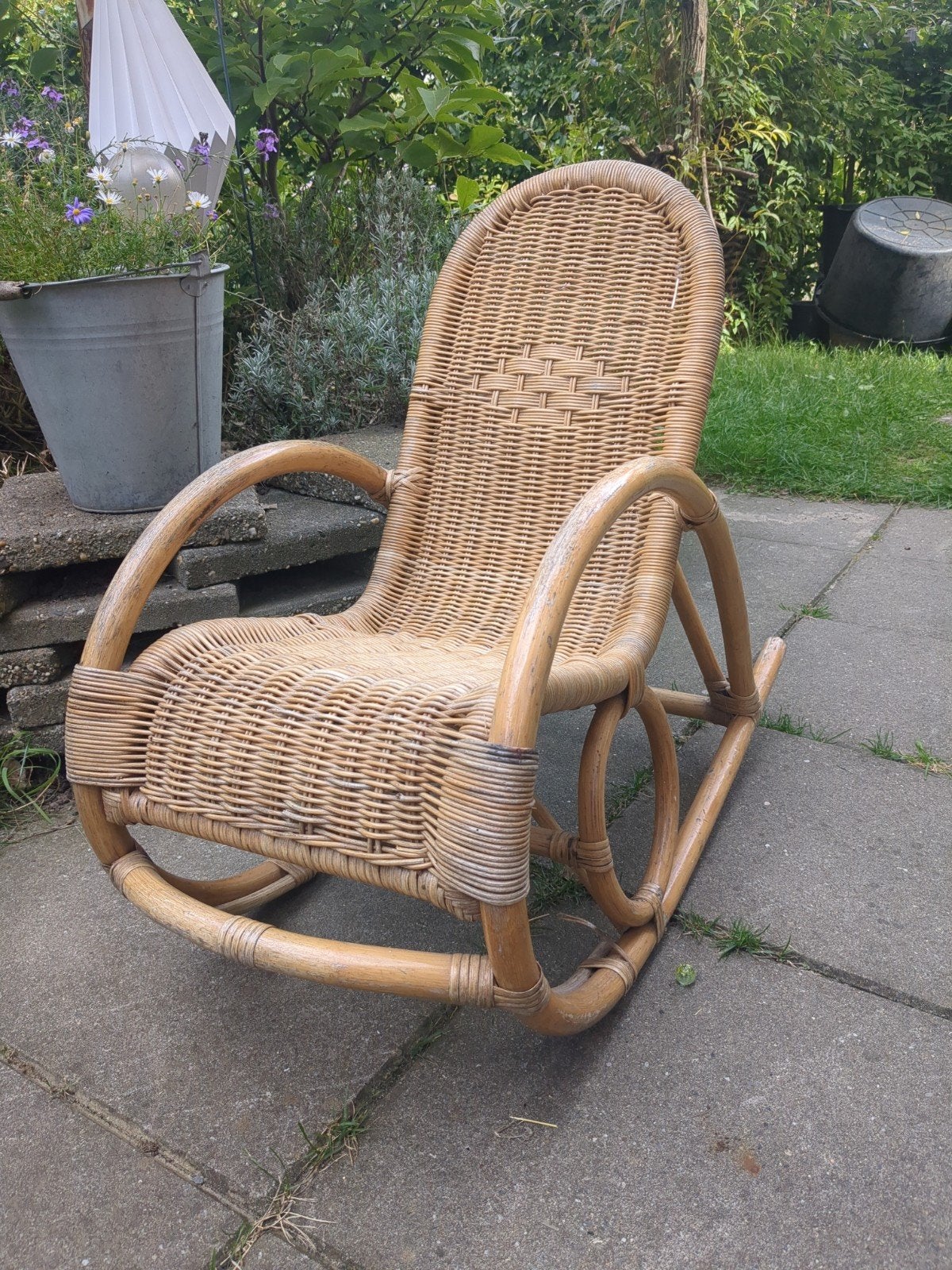 Rotan schommelstoel voor peuter/kleuter, Ophalen, Gebruikt, Overige kleuren, Vintage, Kinderkamer