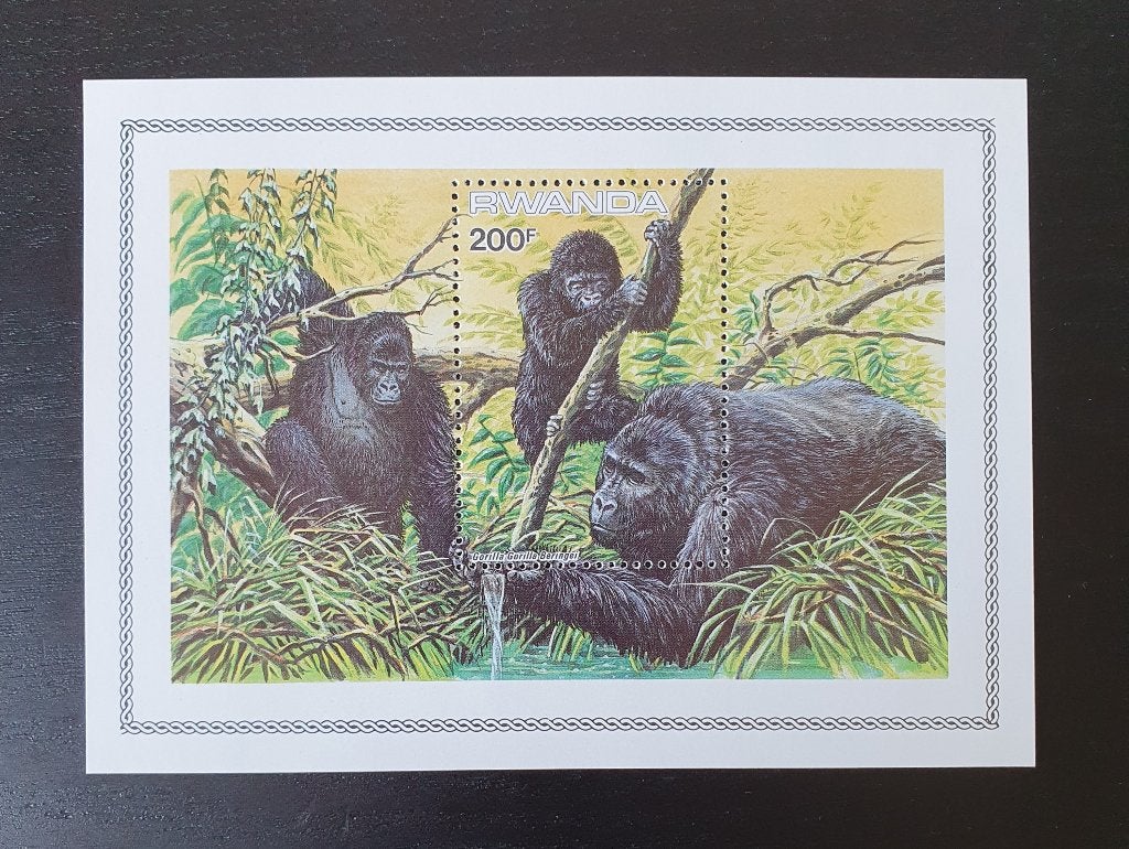 Rwanda 1985 Gorilla Dieren Apen Michel blok 103 postfris, Verzenden, Postfris, Dier of Natuur