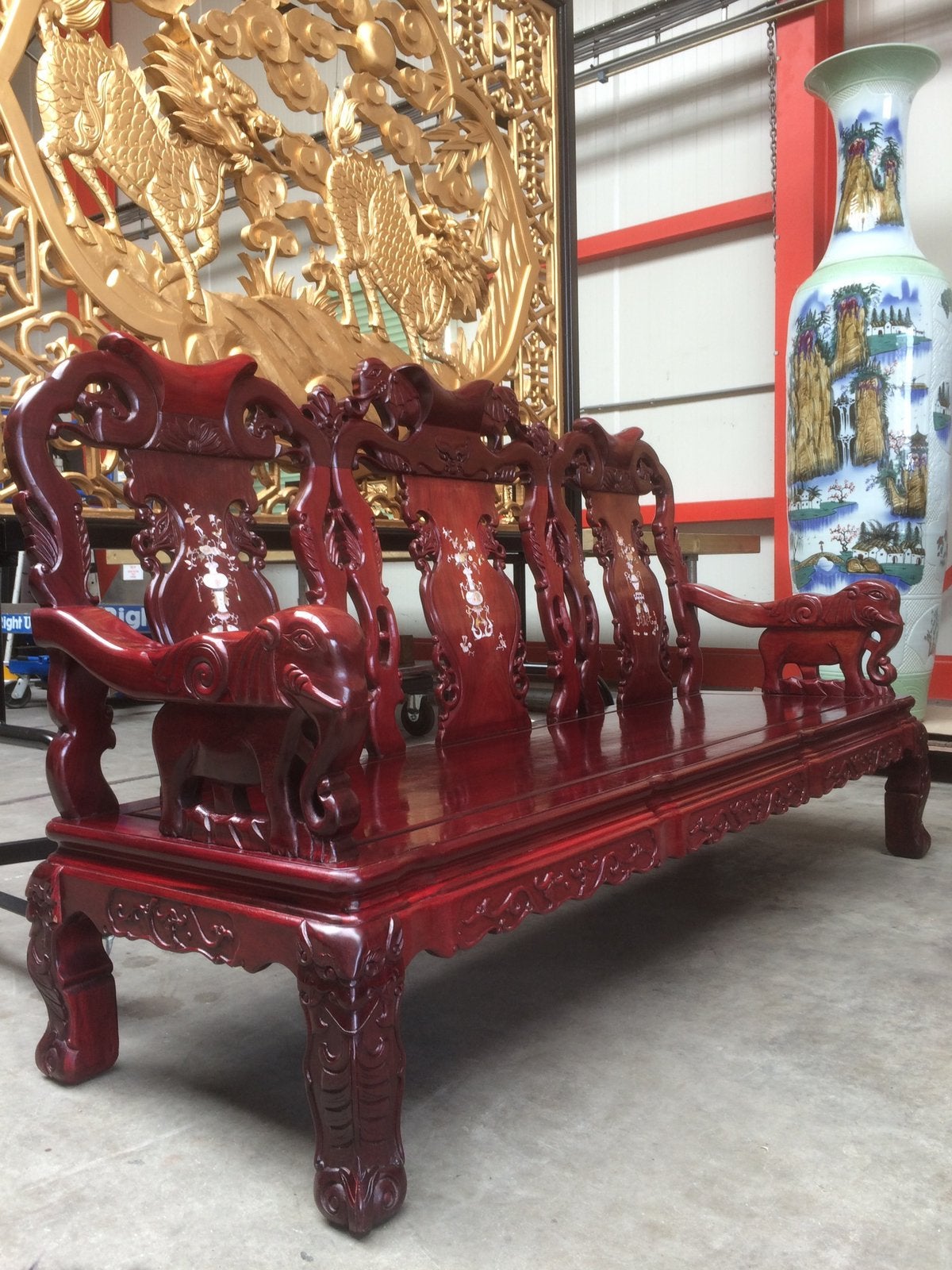 Chinese bank palissanderhout Chinees meubel parelmoer inleg, Ophalen