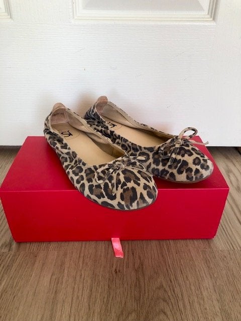 SI ballerina's in panterprint maat 38, Overige kleuren, Zo goed als nieuw, Ballerina's, Ophalen of Verzenden