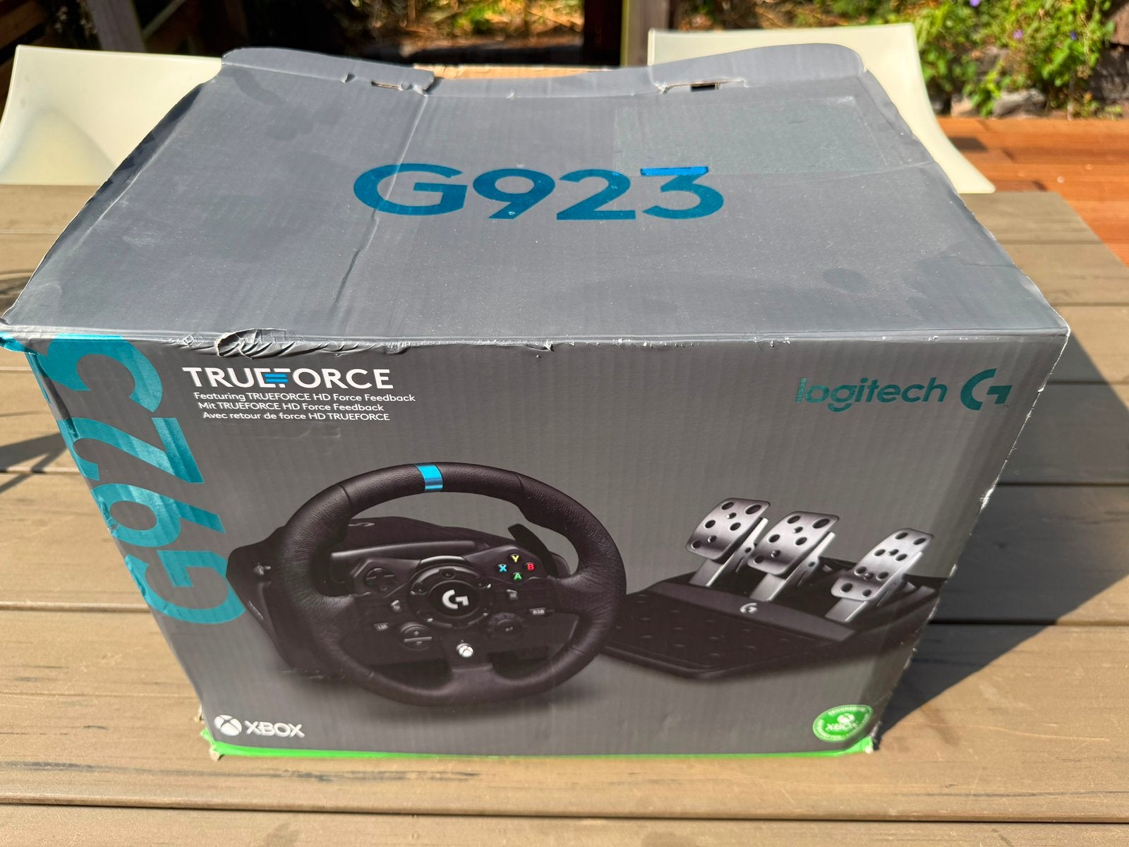 Logitech G923 Racing Wheel + Pedalen (Xbox & PC) - z.g.a.n., Ophalen of Verzenden, Zo goed als nieuw, Stuurtje of Sportattribuut