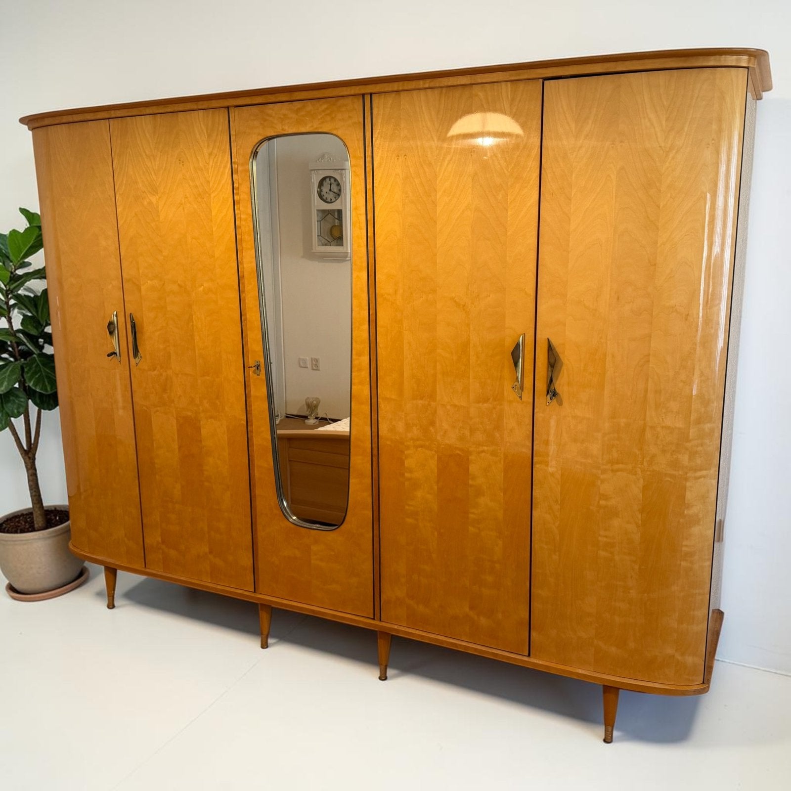 Vintage jaren 60 kledingkast | garderobekast | linnenkast |, Met deur(en), Vintage, Overige houtsoorten, 50 tot 75 cm