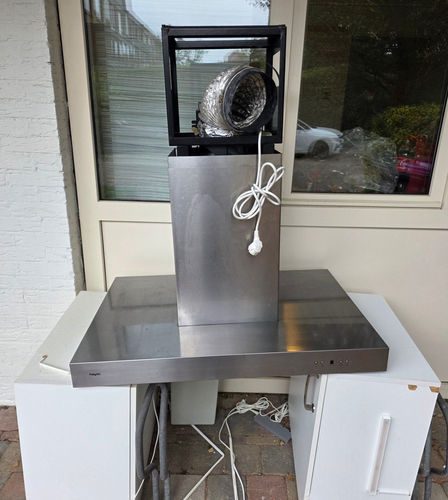 Pelgrim afzuigkap - RVS Eilandschouwkap, Ophalen, Gebruikt, Eilandschouwkap, Vrijstaand