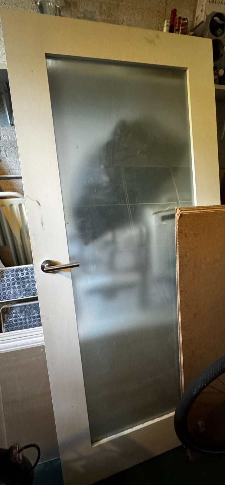 Binnendeur met mat glas - 88x198 cm, Doe-het-zelf en Verbouw, Deuren en Horren, Ophalen, Gebruikt, 80 tot 100 cm, Binnendeur