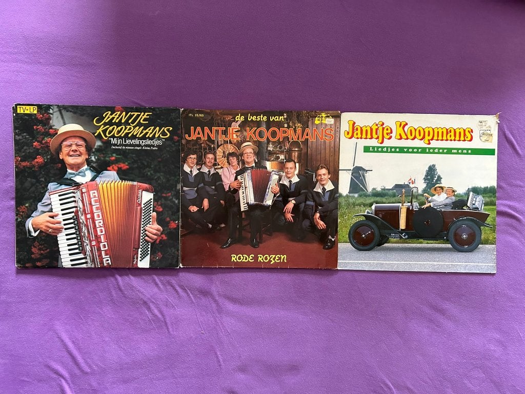 3 LP's Jantje Koopmans (ook per stuk te koop), LP, Gebruikt, Ophalen of Verzenden, Levenslied of Smartlap