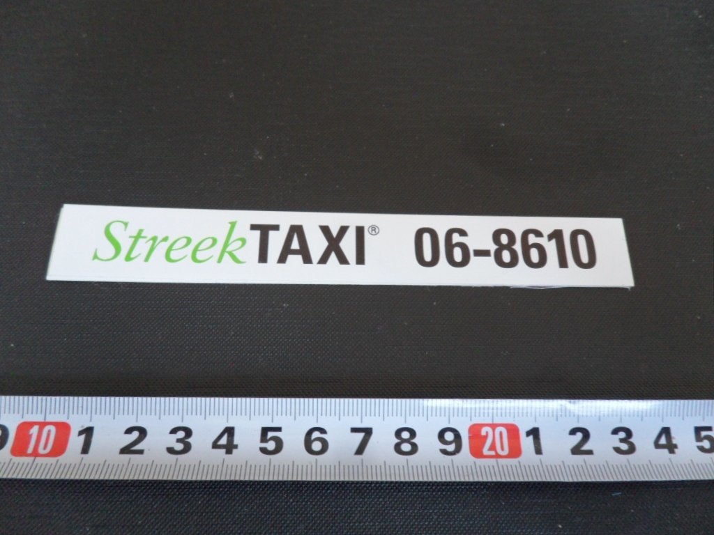 sticker streek taxi 06-8610*, Verzamelen, Ophalen, Zo goed als nieuw