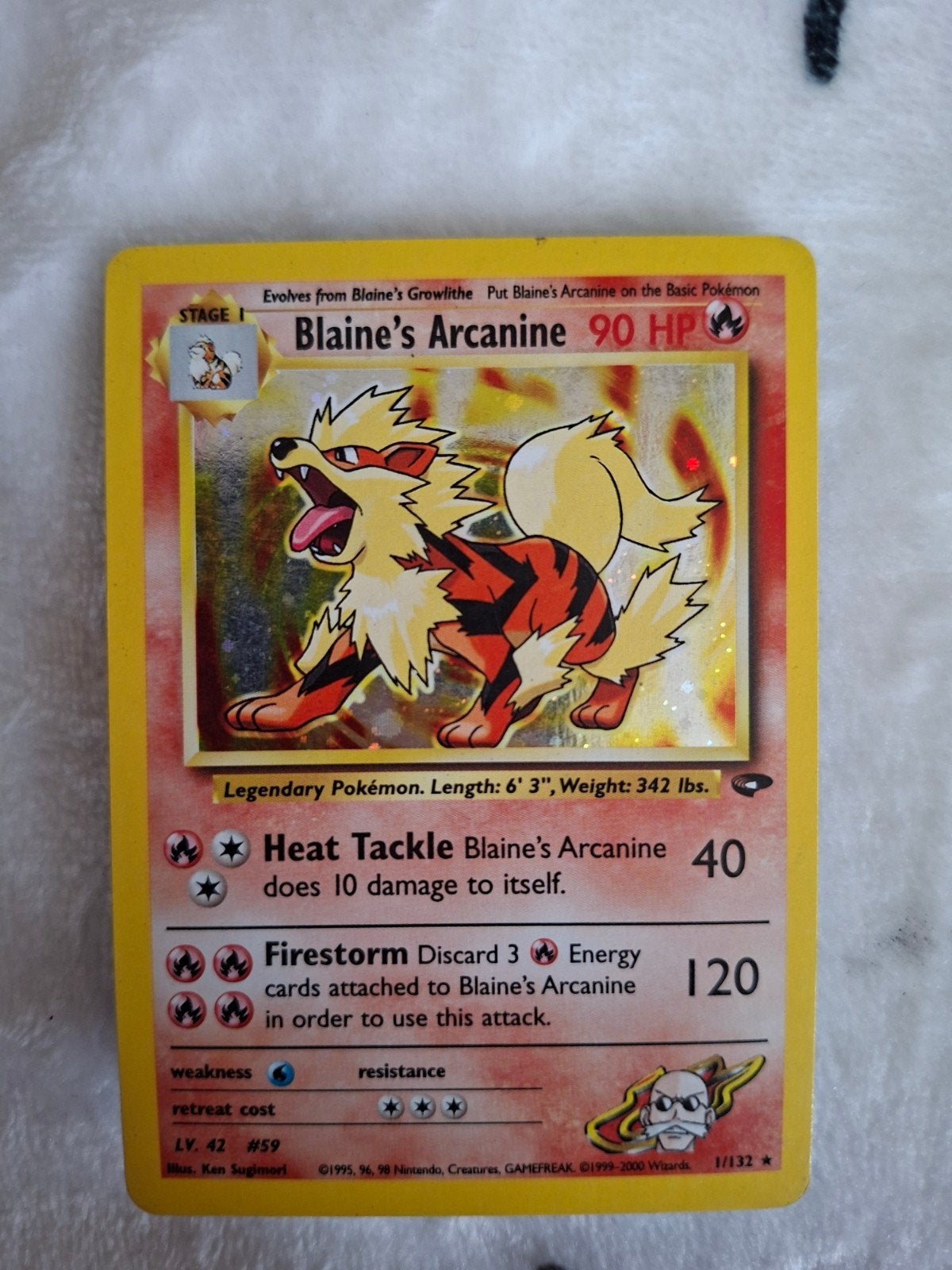 Blaine's Arcanine pokemon kaart., Ophalen, Zo goed als nieuw