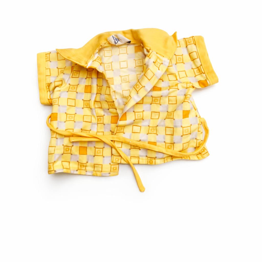 vintage geel pyjama poppen/jasje/maat 42, Ophalen of Verzenden, Gebruikt, Kleertjes