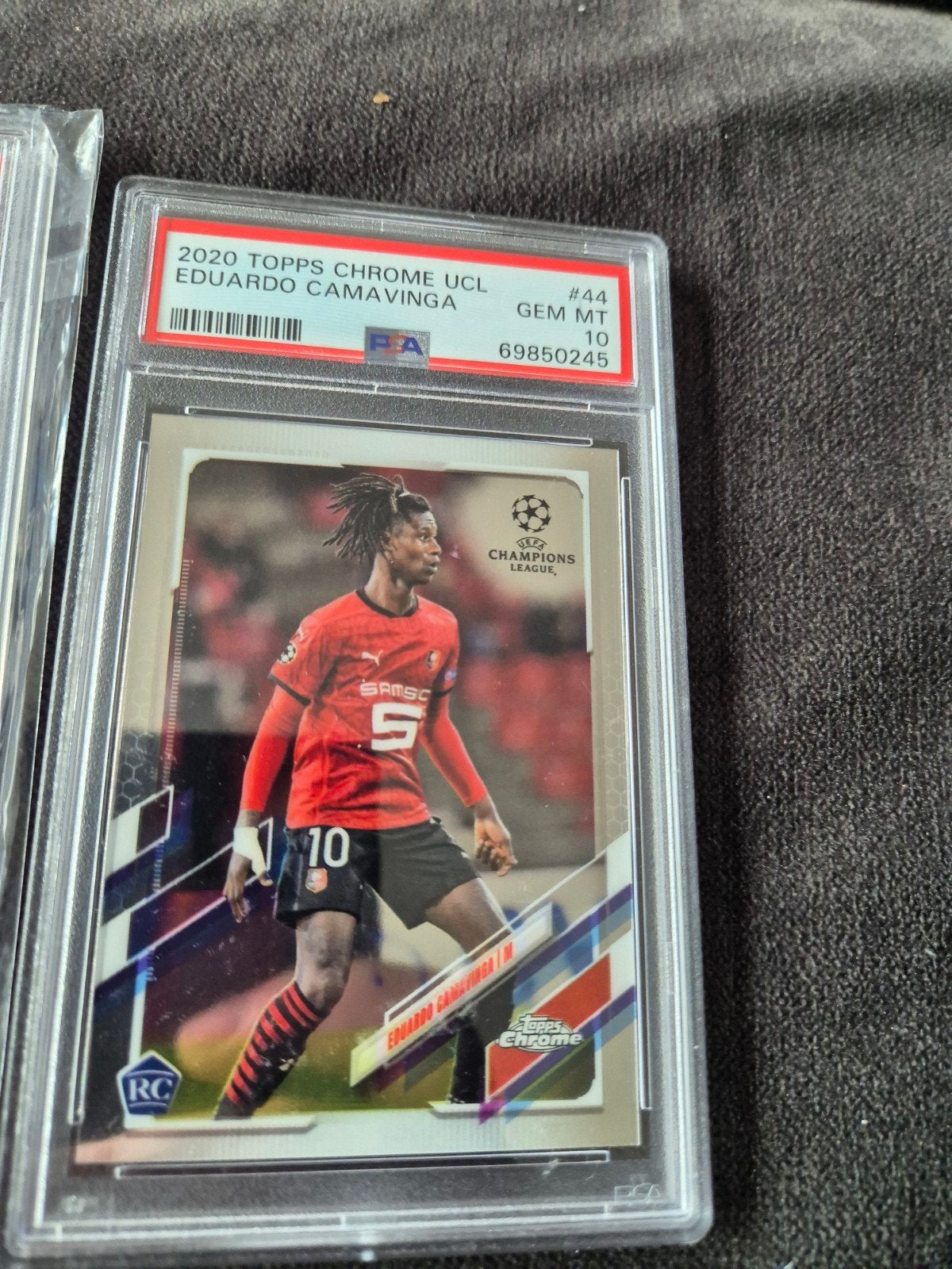 Eduardo Camavinga Topps Chrome UCL PSA 10 Gem Mint, Verzamelen, Sportartikelen en Voetbal, Ophalen of Verzenden, Nieuw, Buitenlandse clubs