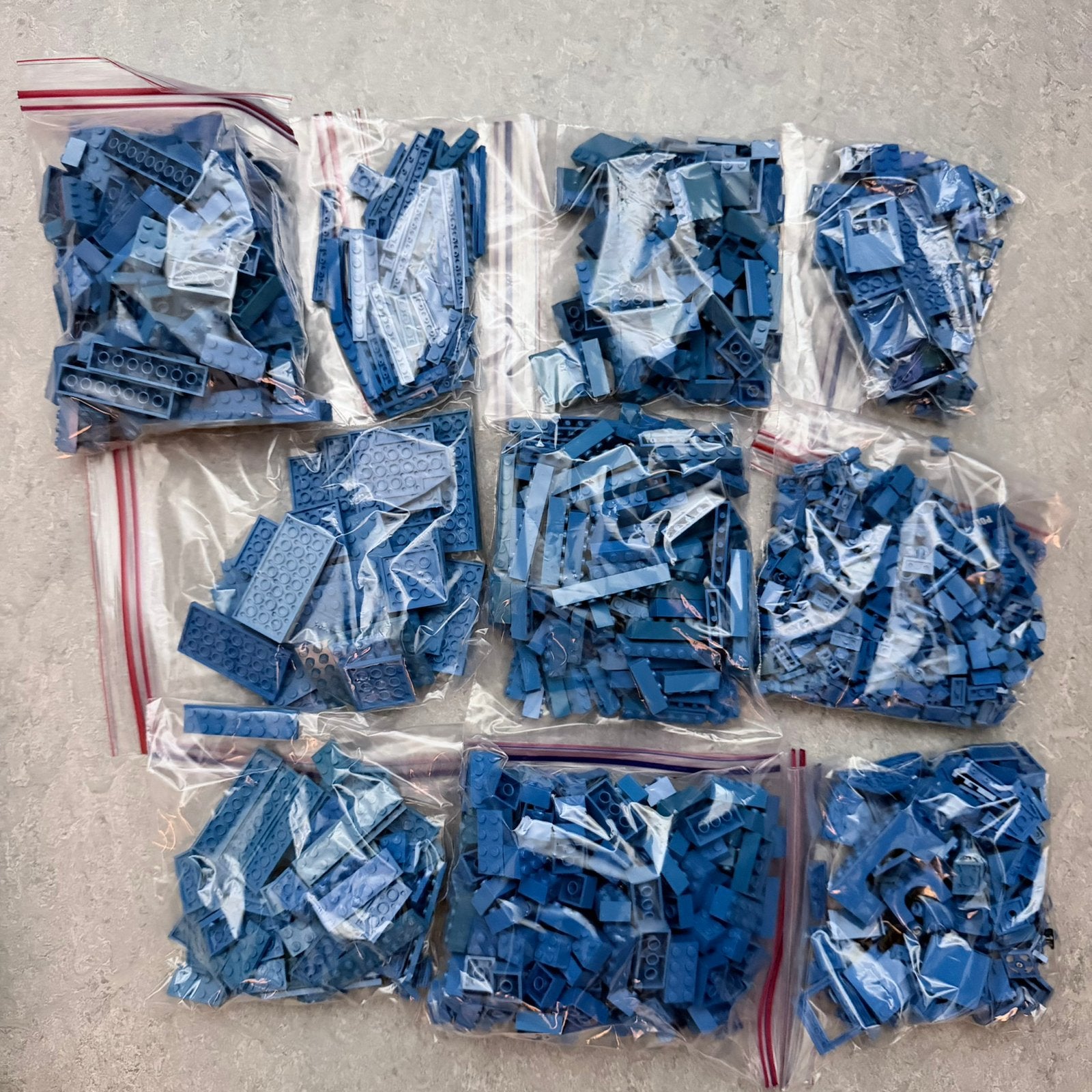 LEGO blauw gemengd – 1,9 KG – diverse onderdelen, Ophalen, Gebruikt, Losse stenen, Lego
